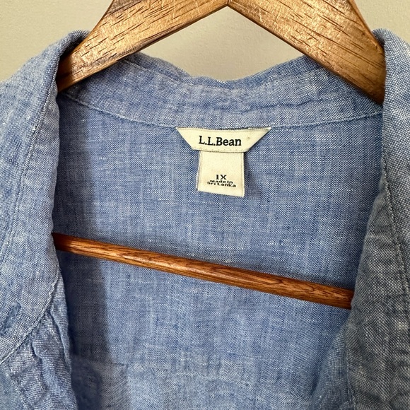 Vintage L.L. Bean Linen Button Front Shirt - Picture 3 of 4
